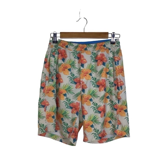 Birddogs Hawaiian Floral Print Gym Shorts Size Small Long. - Picture 1 of 8